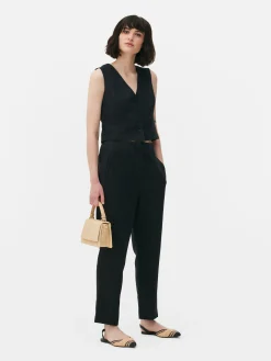 Primark Pantalon Taille Haute Surpiqué Noir