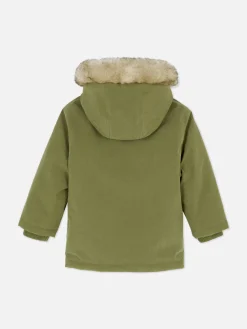 Clearance Primark Parka à Capuche En Fausse Fourrure Vert