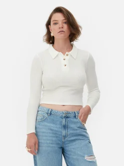 Hot Primark Polo Côtelé à Manches Longues Rita Ora Ivoire