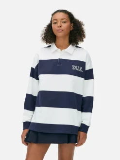 Clearance Primark Polo Rayé Yale Bleu marine