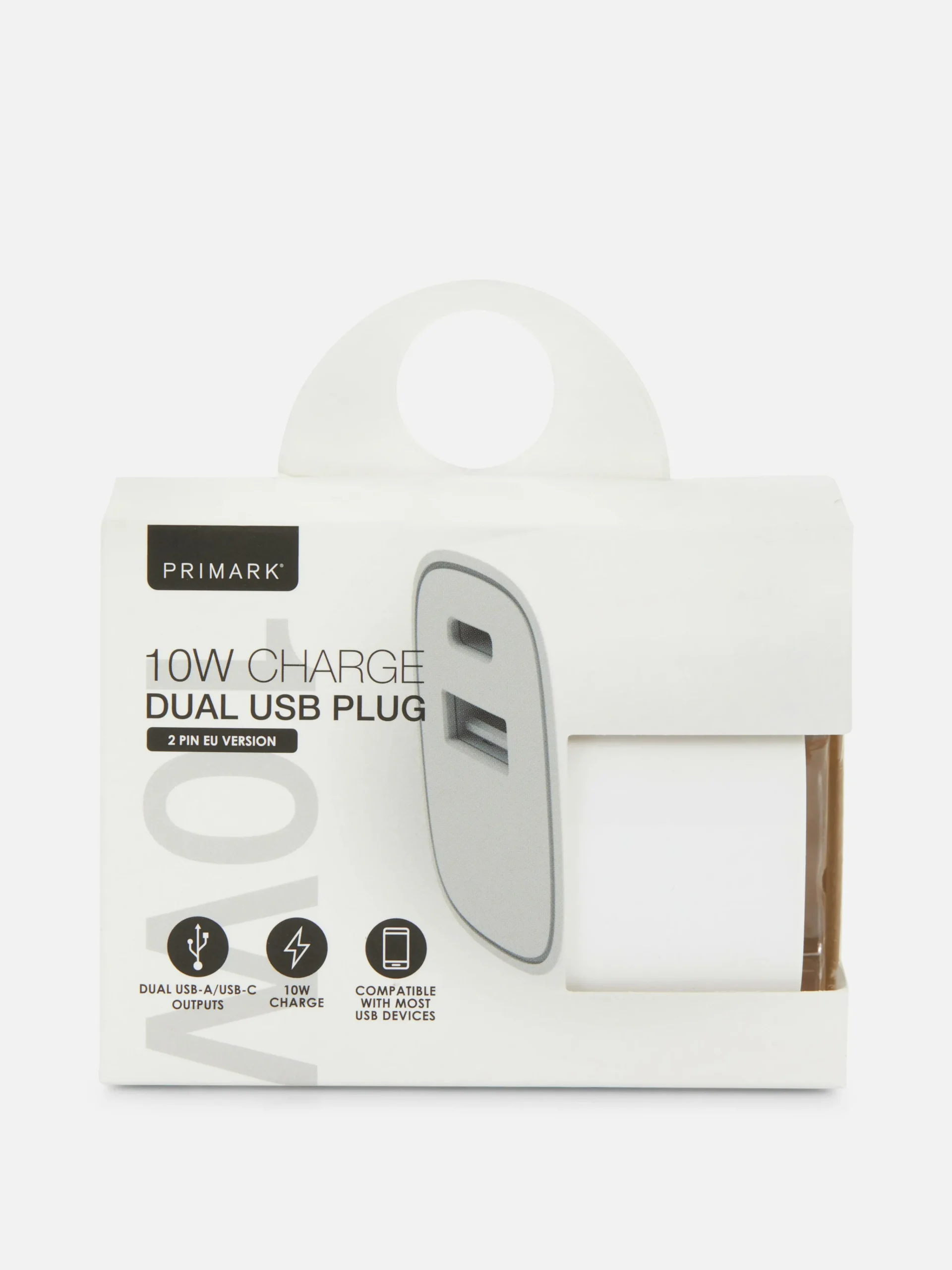 Discount Primark Prise USB Double à Deux Broches 10 W Blanc