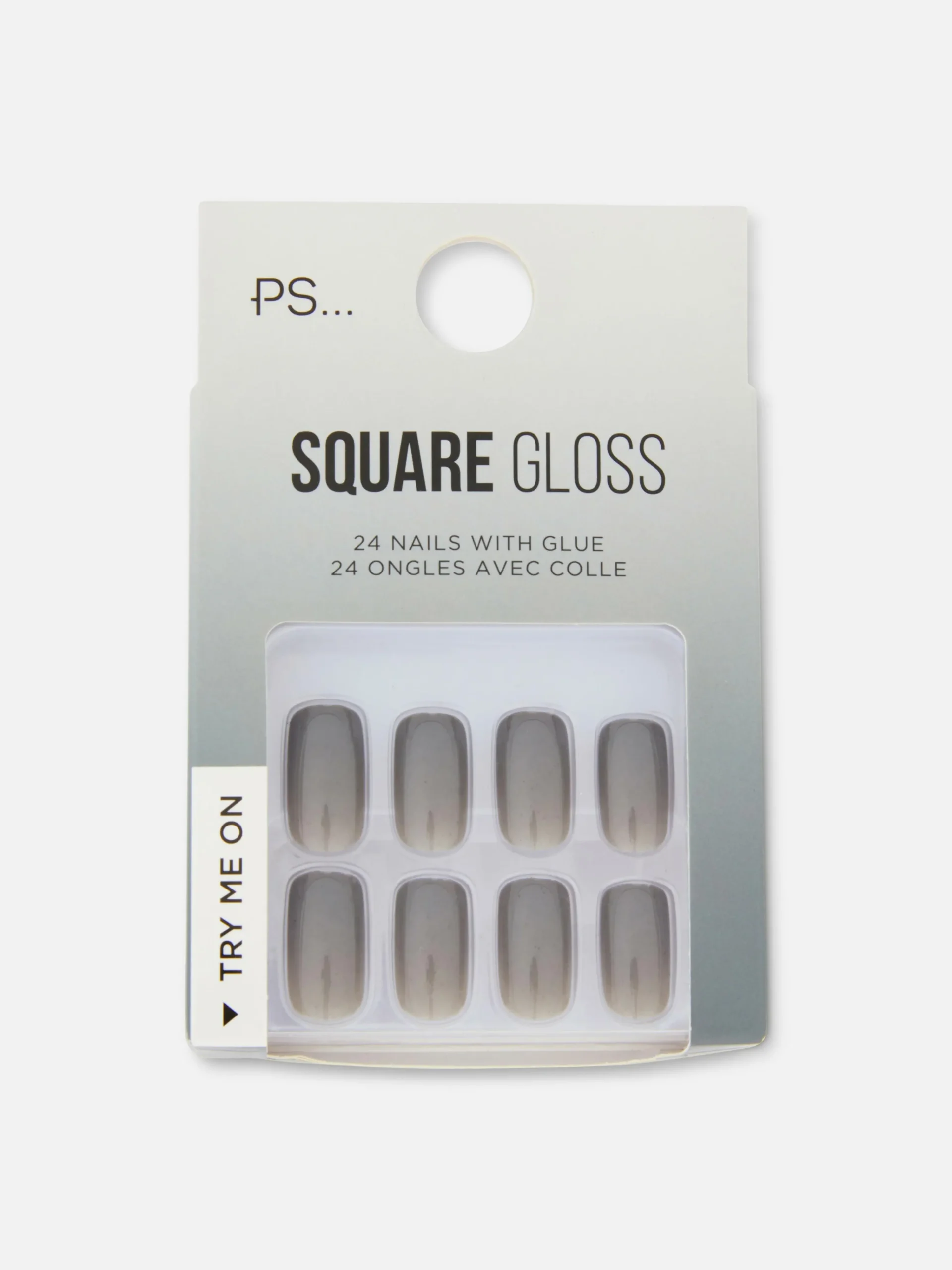 Clearance Primark PS... Faux Ongles Brillants Carrés Gris