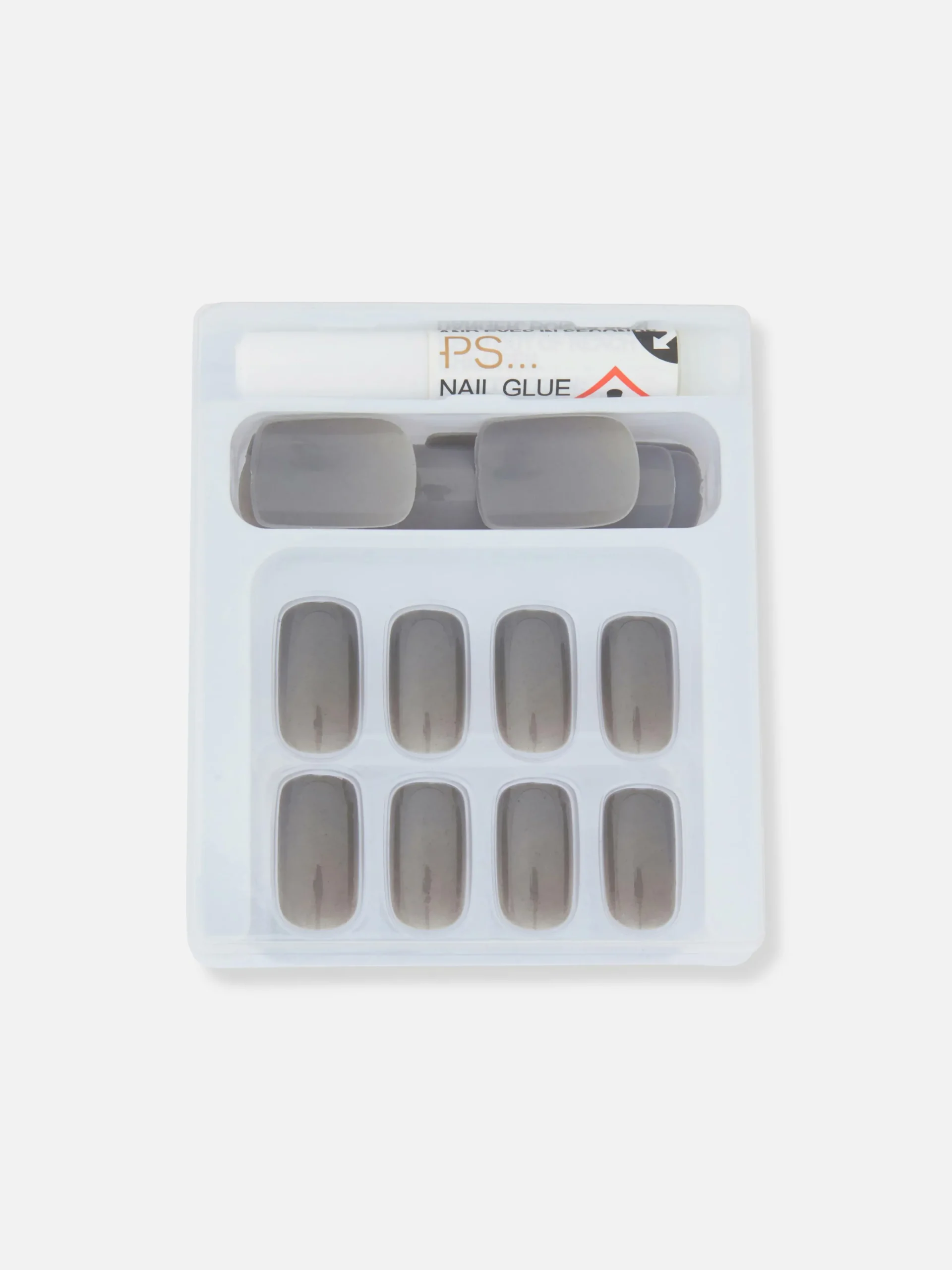 Clearance Primark PS... Faux Ongles Brillants Carrés Gris