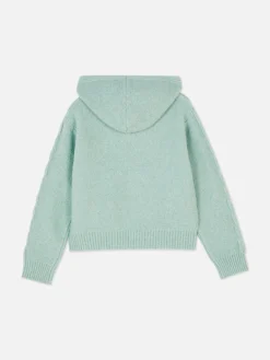 Best Primark Pull à Capuche En Maille Torsadée Vert