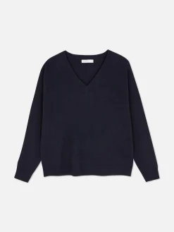 Online Primark Pull à Col En V Essential Bleu marine