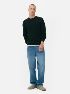 Sale Primark Pull à Col Ras-du-cou En Point De Panier Tressé Noir