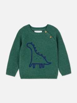 Clearance Primark Pull En Maille à Motif Dinosaure Vert