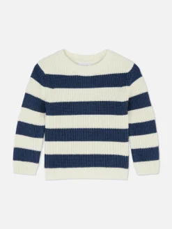 Clearance Primark Pull En Maille Rayé Bleu marine