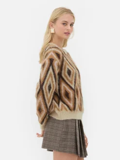 Outlet Primark Pull En Tricot à Motif Losange Rita Ora Marron