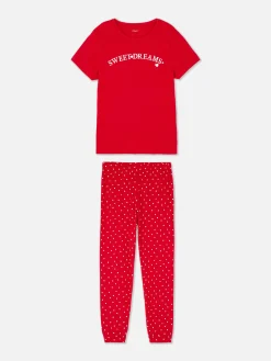 Clearance Primark Pyjama à Manches Courtes Rouge