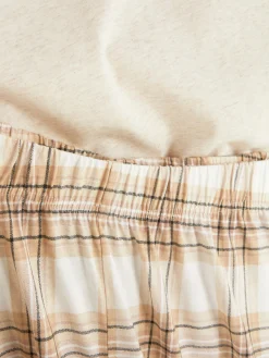 Discount Primark Pyjama à Manches Courtes Et à Motif écossais Écru