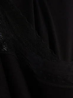 Discount Primark Pyjama à Manches Longues Avec Finitions En Dentelle Noir