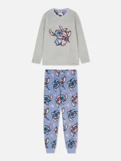 Best Primark Pyjama Confortable Disney Stitch & Angel Pour Ado Gris chiné