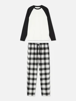 Online Primark Pyjama En Coton Brossé à Carreaux Noir