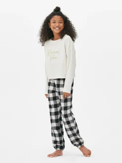 Best Primark Pyjama En Flanelle Brodé Noir/Blanc