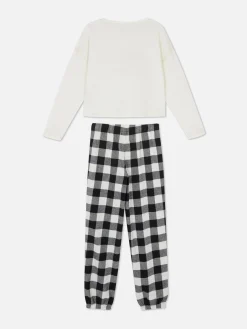 Best Primark Pyjama En Flanelle Brodé Noir/Blanc
