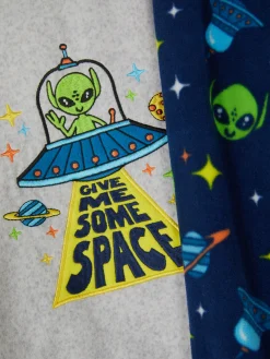 Primark Pyjama En Molleton à Motif Spatial Gris chiné