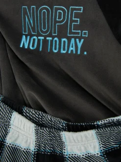 Primark Pyjama En Velours à Carreaux Noir