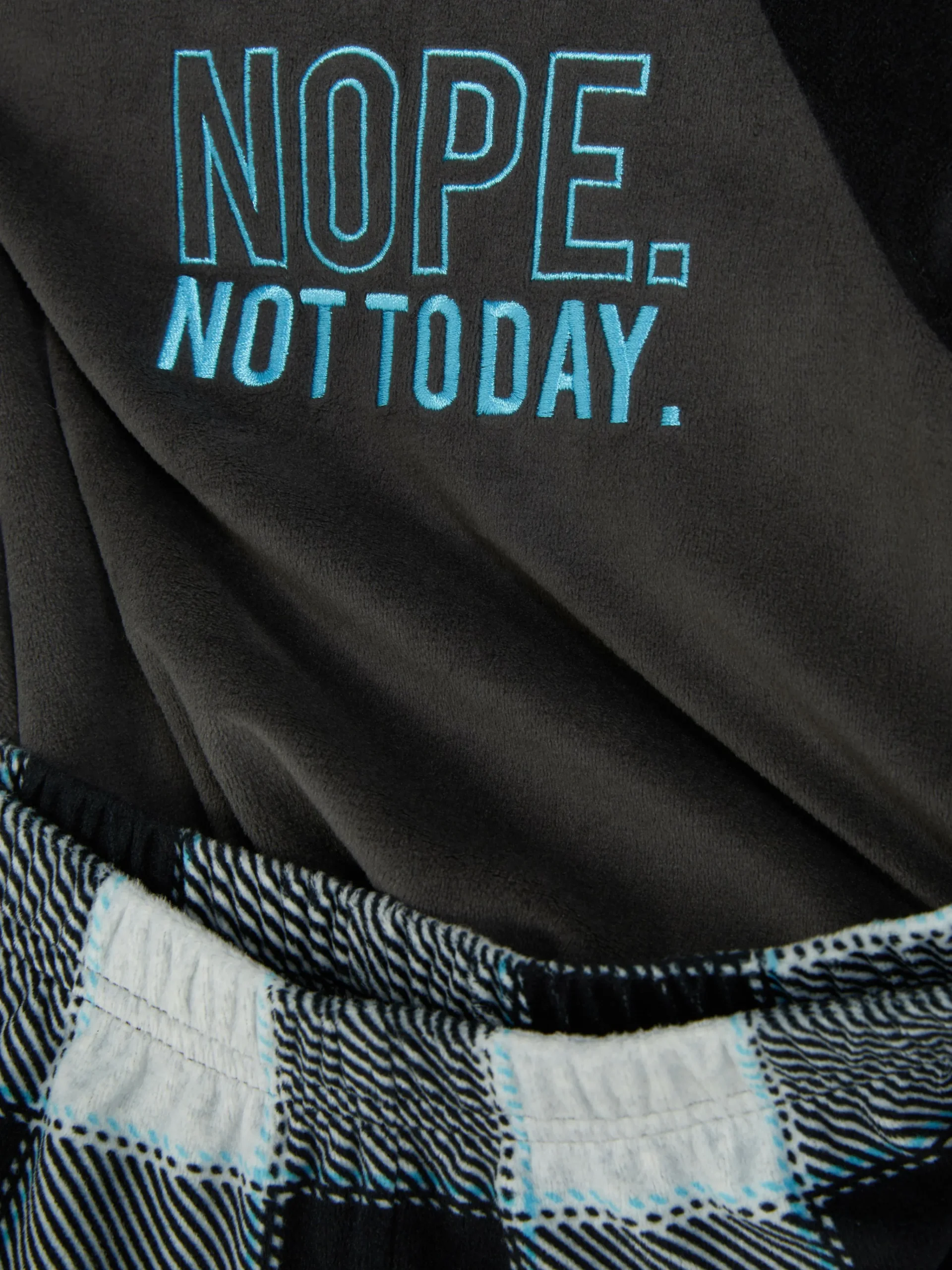 Primark Pyjama En Velours à Carreaux Noir