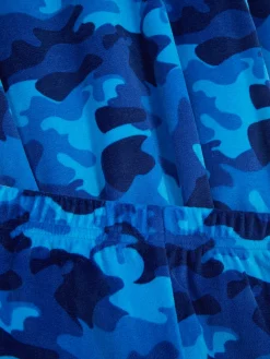 Outlet Primark Pyjama En Velours à Motif Camouflage Bleu