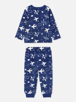 Online Primark Pyjama En Velours Graphique Bleu