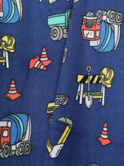 Discount Primark Pyjama Long En Velours à Motif Chantier Bleu marine
