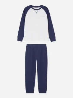 Online Primark Pyjama Long Gaufré Bleu marine