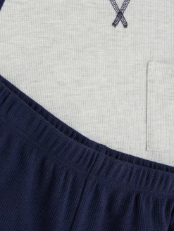 Online Primark Pyjama Long Gaufré Bleu marine