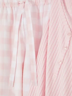 Clearance Primark Pyjama T-shirt Boutonné Et Pantalon à Motifs Rose clair