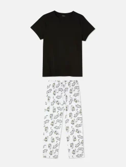 Clearance Primark Pyjama T-shirt Et Bas De Jogging Noir
