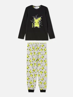 Best Primark Pyjama T-shirt Et Pantalon Pokémon Pikachu Noir
