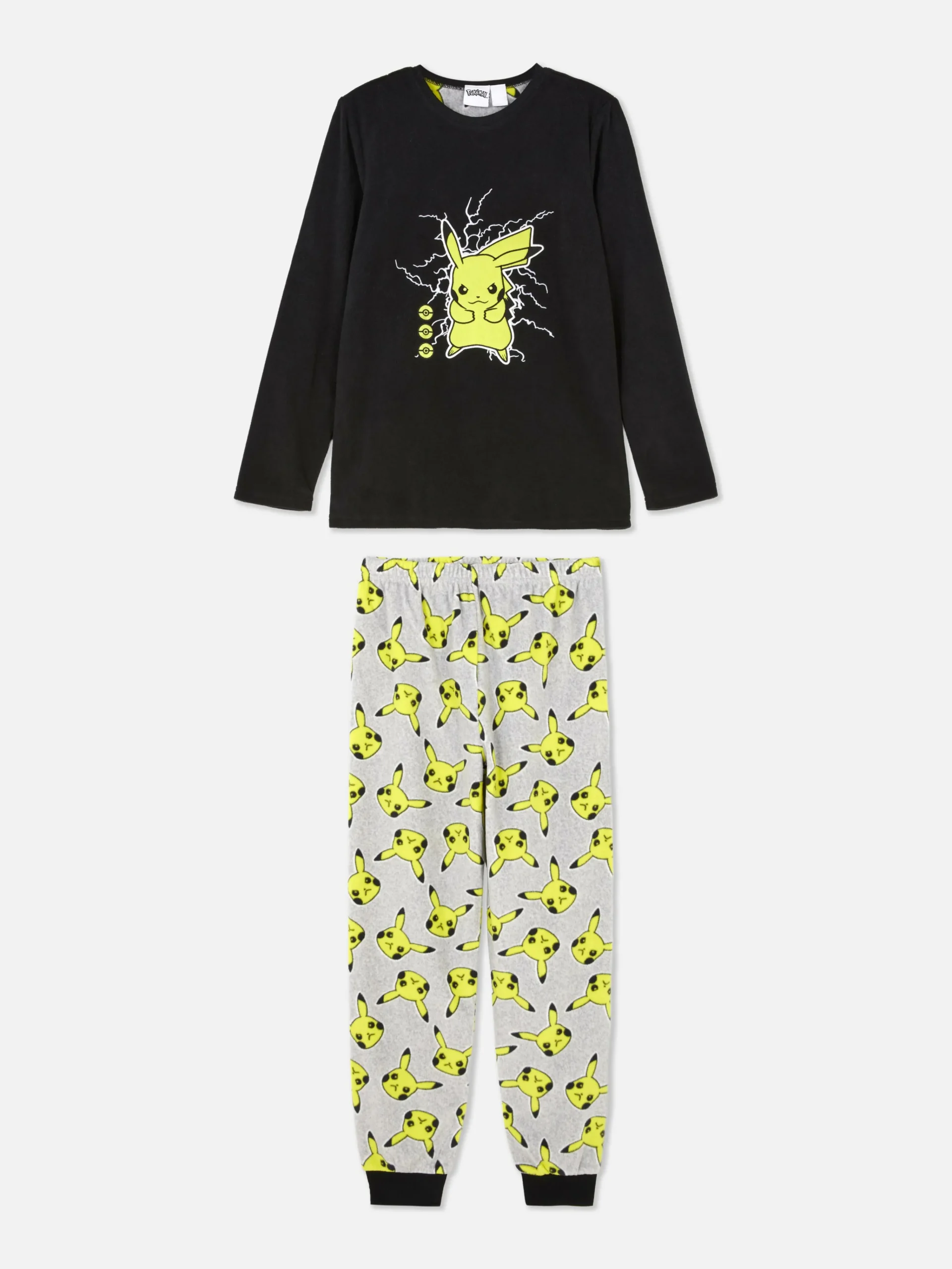 Best Primark Pyjama T-shirt Et Pantalon Pokémon Pikachu Noir