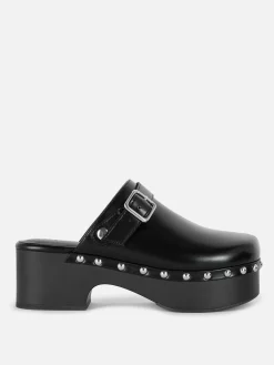 Sale Primark Sabots Cloutés à Talon épais Rita Ora Noir