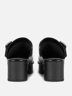 Sale Primark Sabots Cloutés à Talon épais Rita Ora Noir