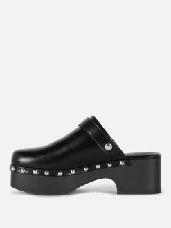 Sale Primark Sabots Cloutés à Talon épais Rita Ora Noir