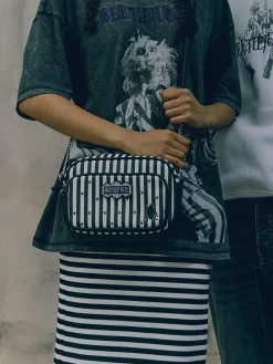 New Primark Sac à Bandoulière Beetlejuice Noir/Blanc