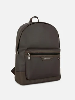 Primark Sac à Dos Avec Poche Zippée Kem Marron