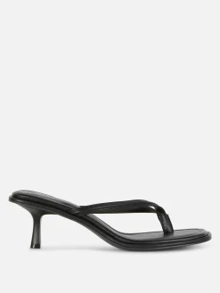 Best Primark Sandales à Talon Bas Avec Entre-doigt Noir