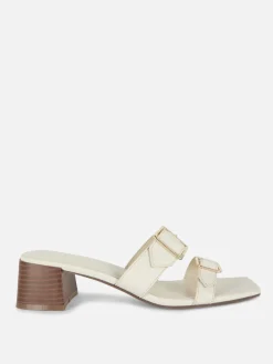 Online Primark Sandales à Talon Bloc Avec Boucles Blanc