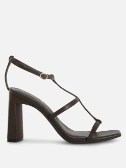 Best Primark Sandales à Talon Carré Et Bride En T Rita Ora Chocolat