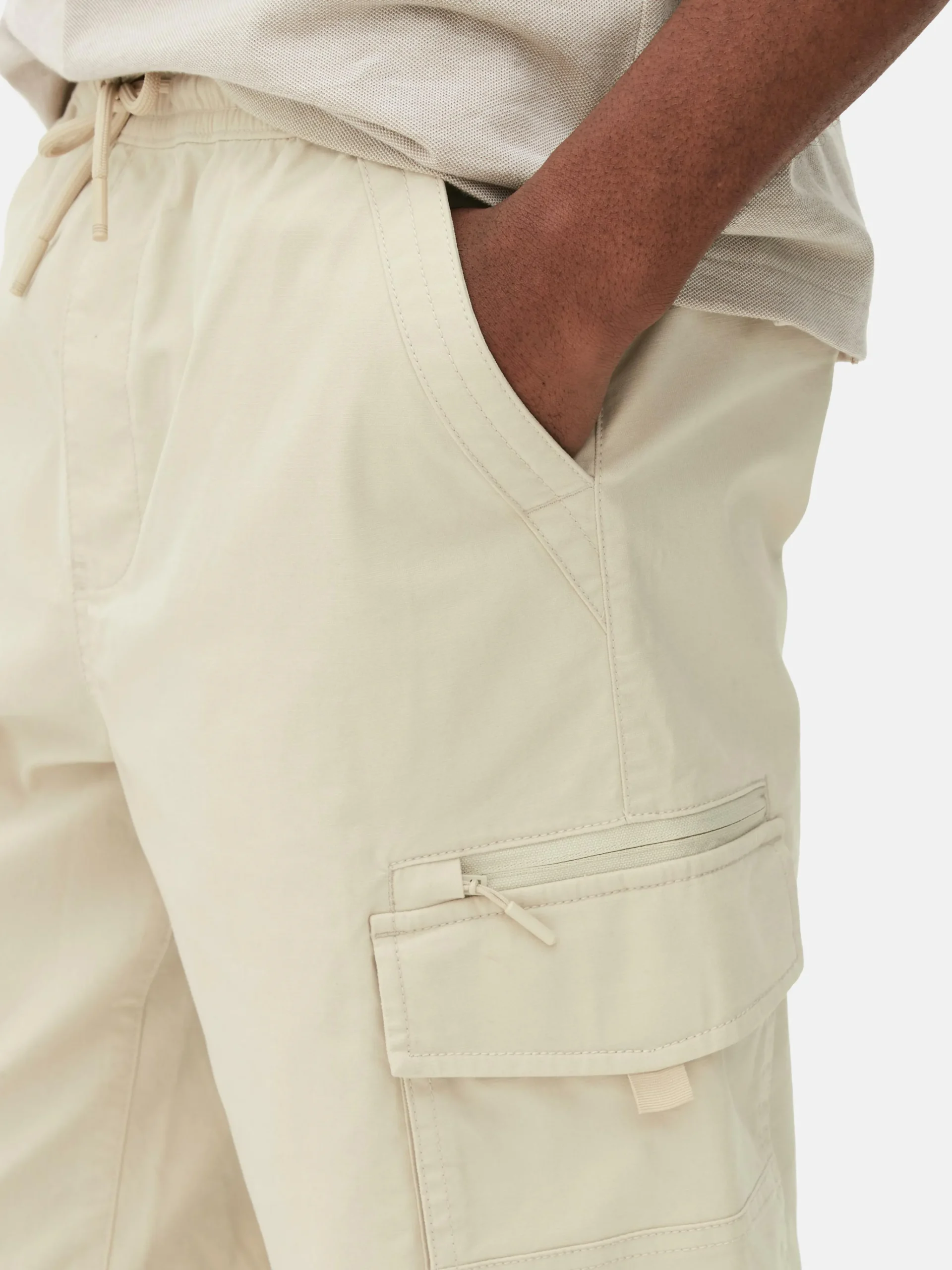 Online Primark Short Cargo Avec Cordon De Serrage Grège