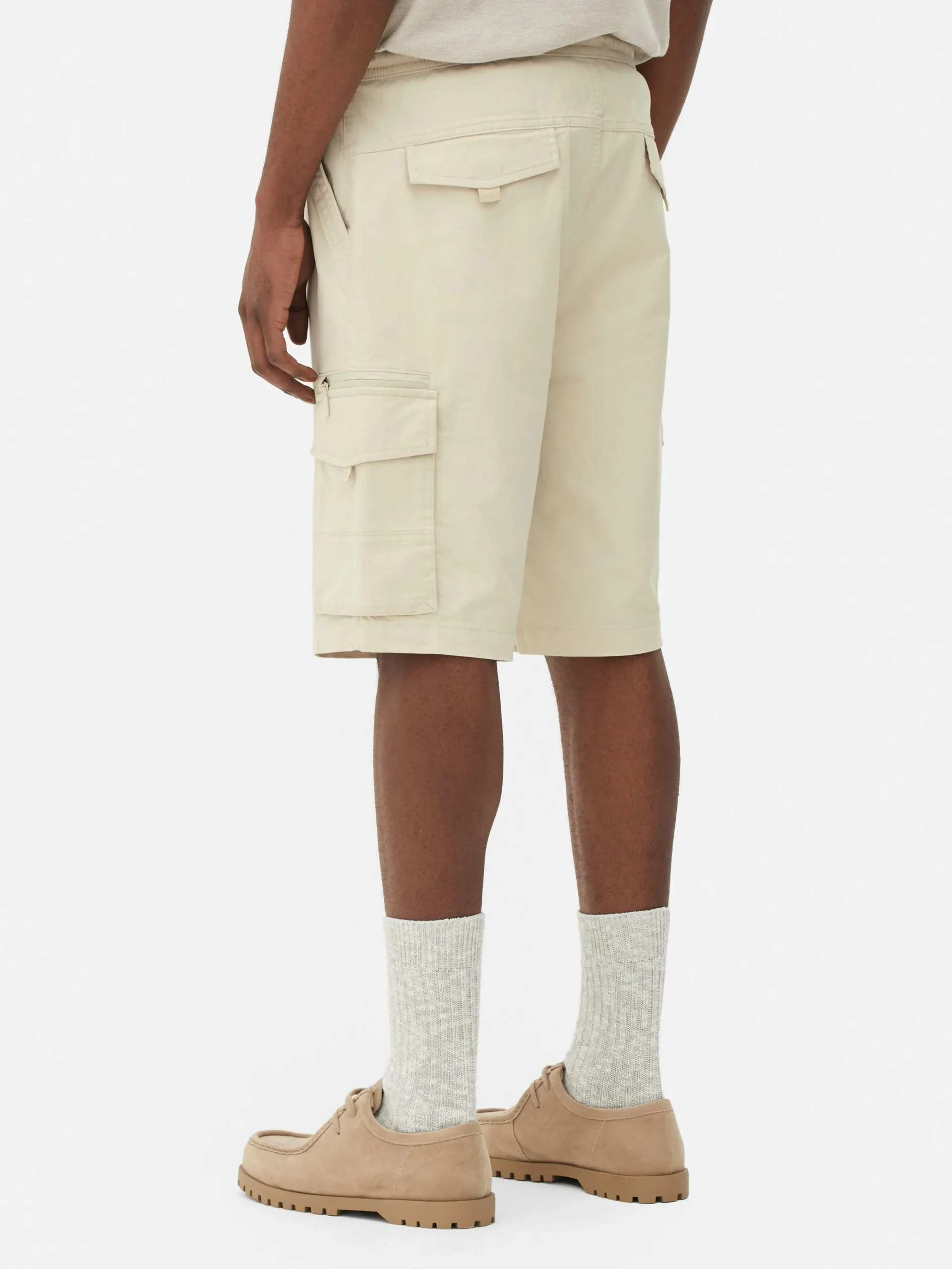 Online Primark Short Cargo Avec Cordon De Serrage Grège