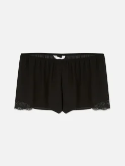 Sale Primark Short De Pyjama Transparent à Finitions En Dentelle Noir