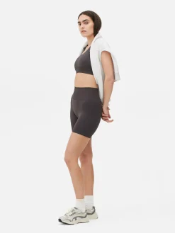 New Primark Short De Sport Taille Haute Sans Couture Gris foncé