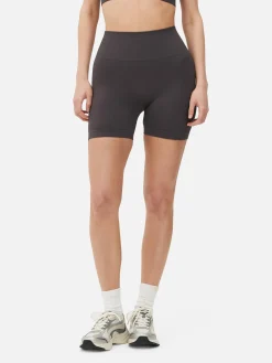 New Primark Short De Sport Taille Haute Sans Couture Gris foncé