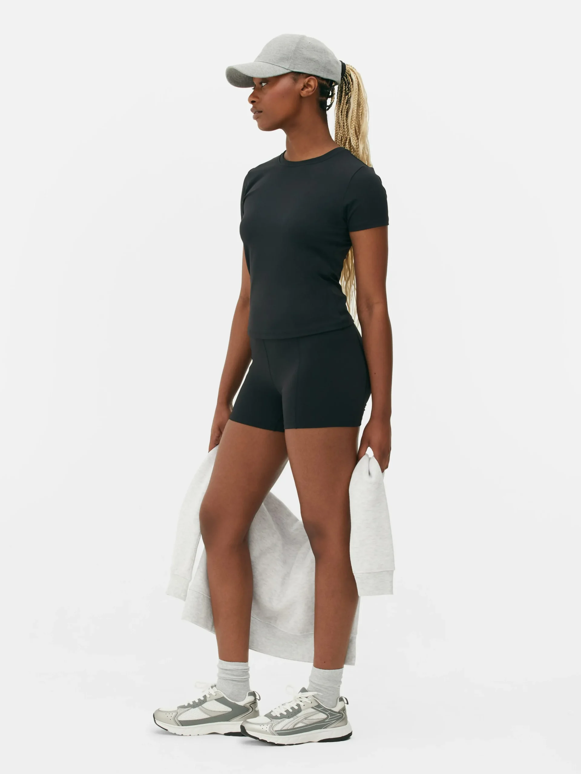 Primark Short De Yoga Taille Haute En Tissu Ultra-doux Noir