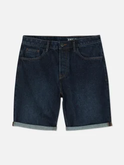 Online Primark Short Droit En Jean Bleu foncé