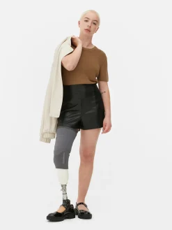 Hot Primark Short En Simili Cuir Noir