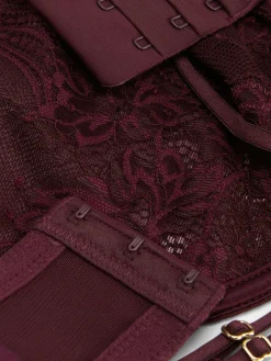 New Primark Soutien-gorge Non Rembourré En Dentelle, Bonnets D à G Bordeaux