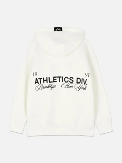 Best Primark Sweat à Capuche Graphique Écru